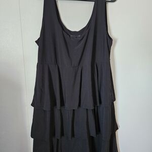 Tiana B. Black Layered Midi Dress